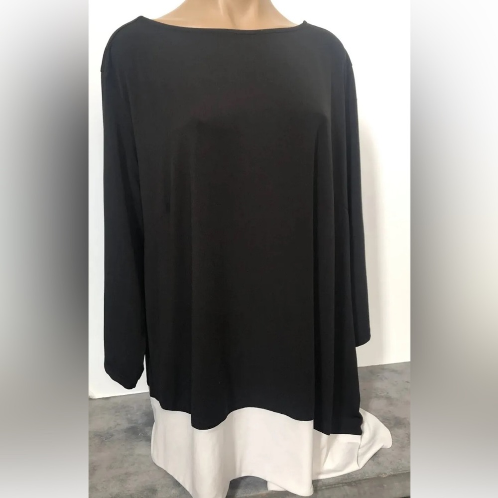 Avenue Black & White Tunic Shirt Top Sz 18/20 1X